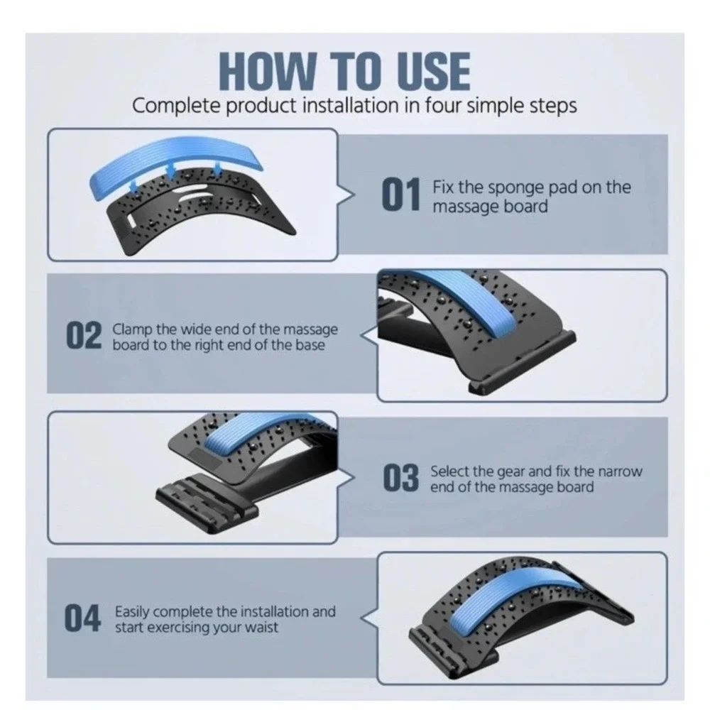 Multi-Level Back Stretcher | Lumbar Support Device | Spine Relief‎ & Posture Aid